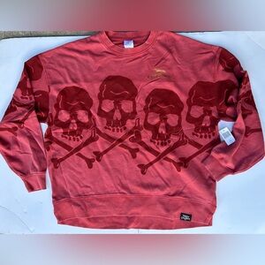 Disney Red Skull Crewneck Sweater